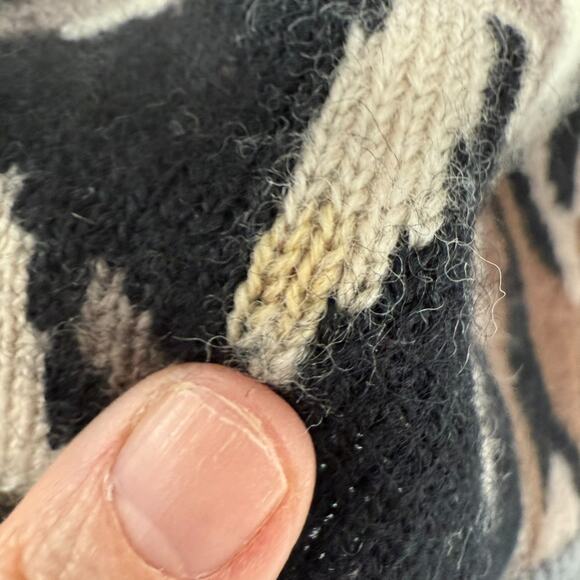 VTG Erez Deer Hunting Sweater Womens M Gray Pullover Wool Angora Leather Grommet - Picture 6 of 13